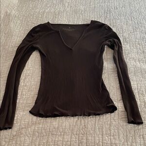 Banana Republic Dark Brown Long Sleeve Top